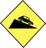 Dangerous Descent Ahead road sign