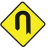 Hair Pin Bend to Left Ahead road sign