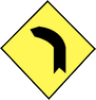 Left Bend Ahead road sign