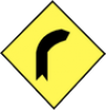 Right Bend Ahead road sign