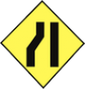 Road Narrows on the Left Side Ahead road sign