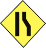 Road Narrows on the Right Side Ahead road sign