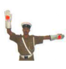 Traffic Approaching Both From Front and Behind to Stop hand signal