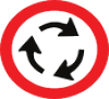 Compulsory Roundabout road sign