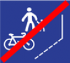 Cycle and Pedestrian Lane Ends road sign
