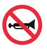 No Horning road sign
