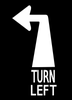 Compulsory Left Turn road marking